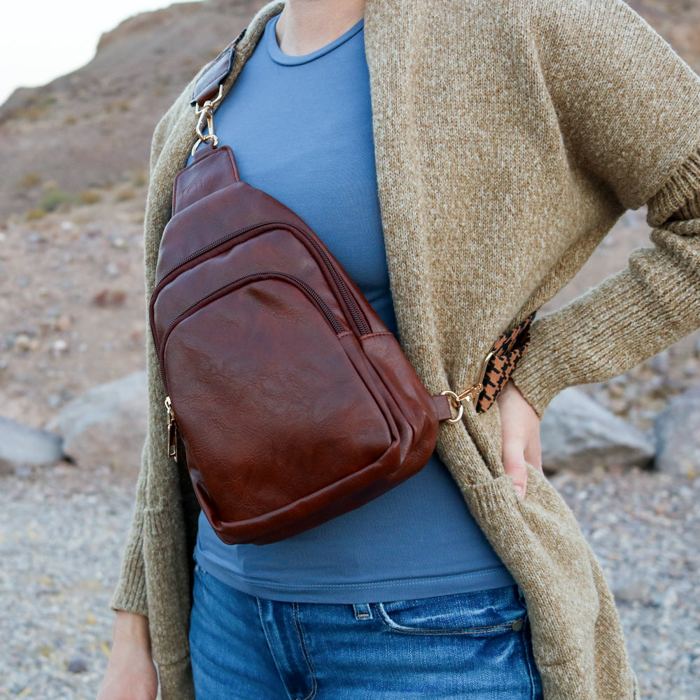 Rebeca Crossbody Sling Bag | Saddle